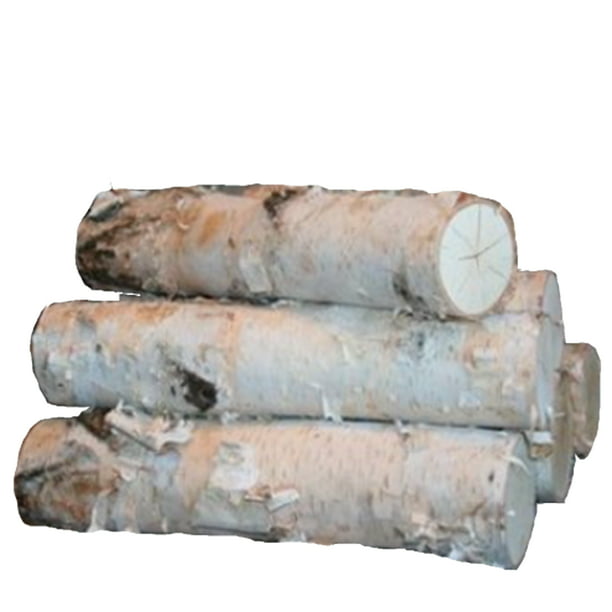 Set of 3 Large White Birch Logs 